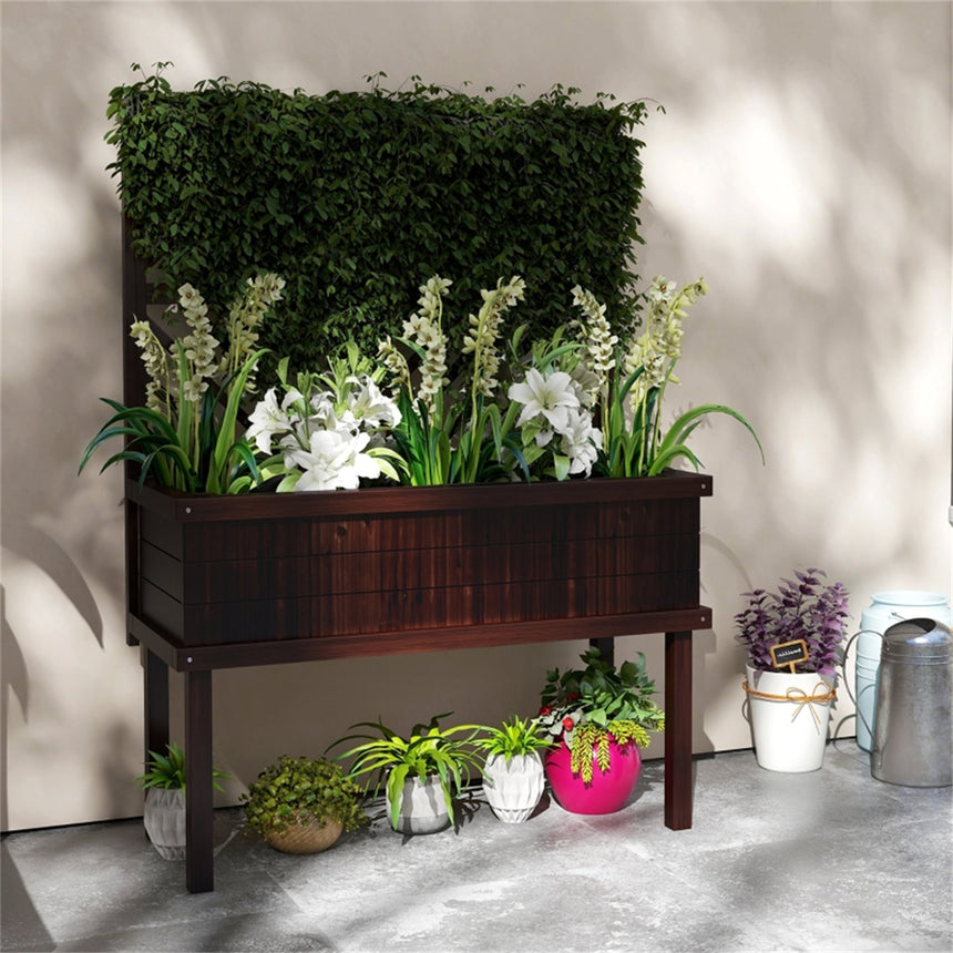 Carbonized Wooden Planter